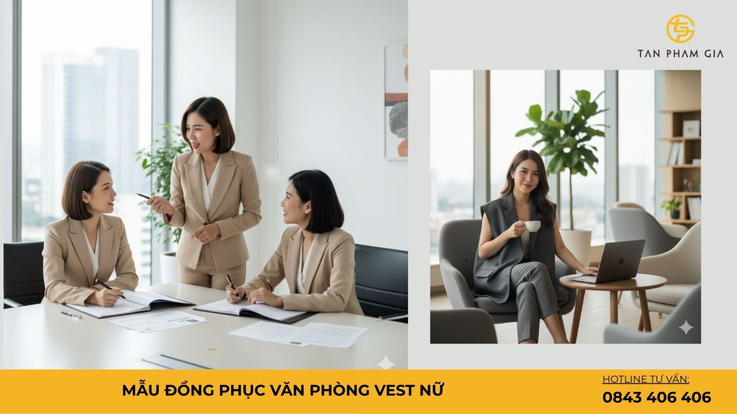 Mẫu đồng phục văn phòng vest nữ