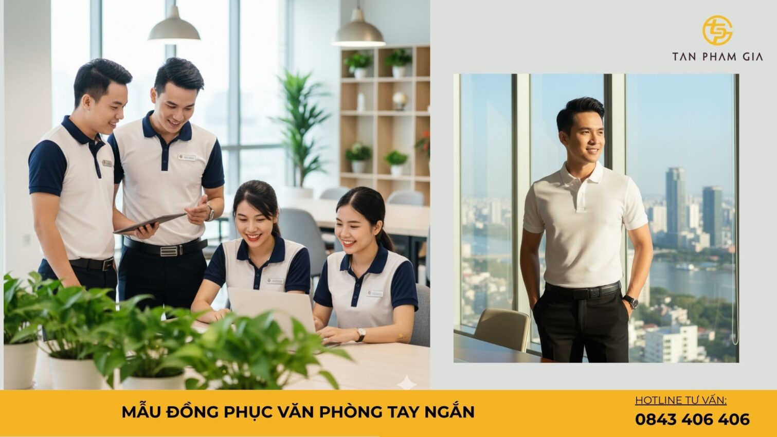 Mẫu đồng phục văn phòng tay ngắn