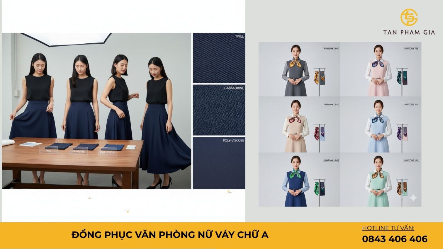 Đồng phục văn phòng nữ váy chữ A