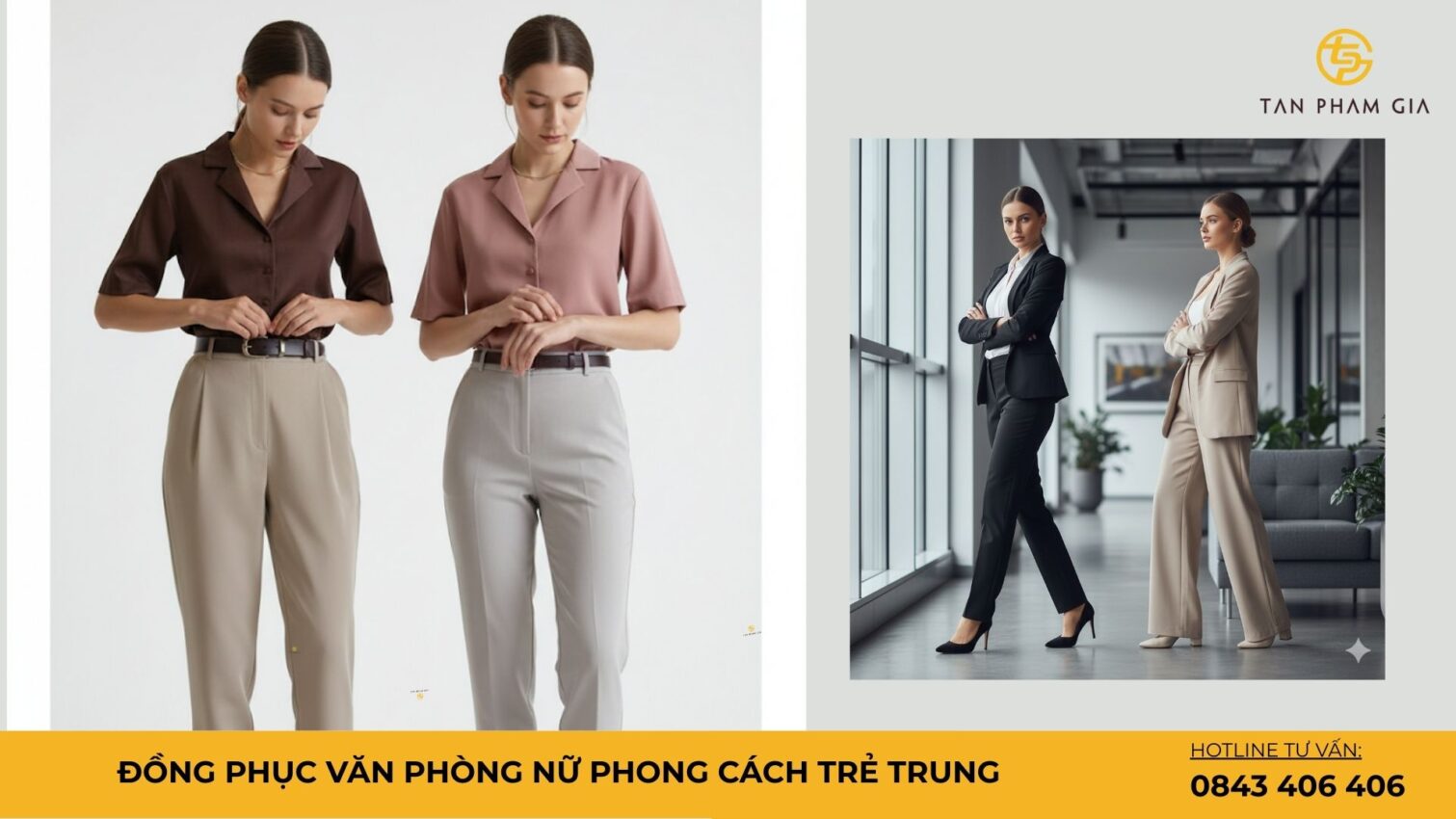 Đồng phục văn phòng nữ phong cách trẻ trung