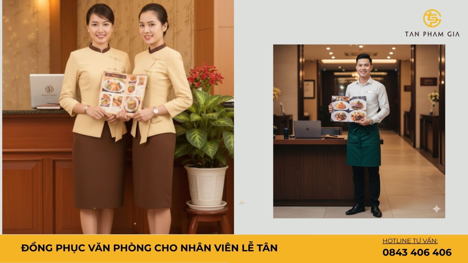 Đồng phục văn phòng cho nhân viên lễ tân