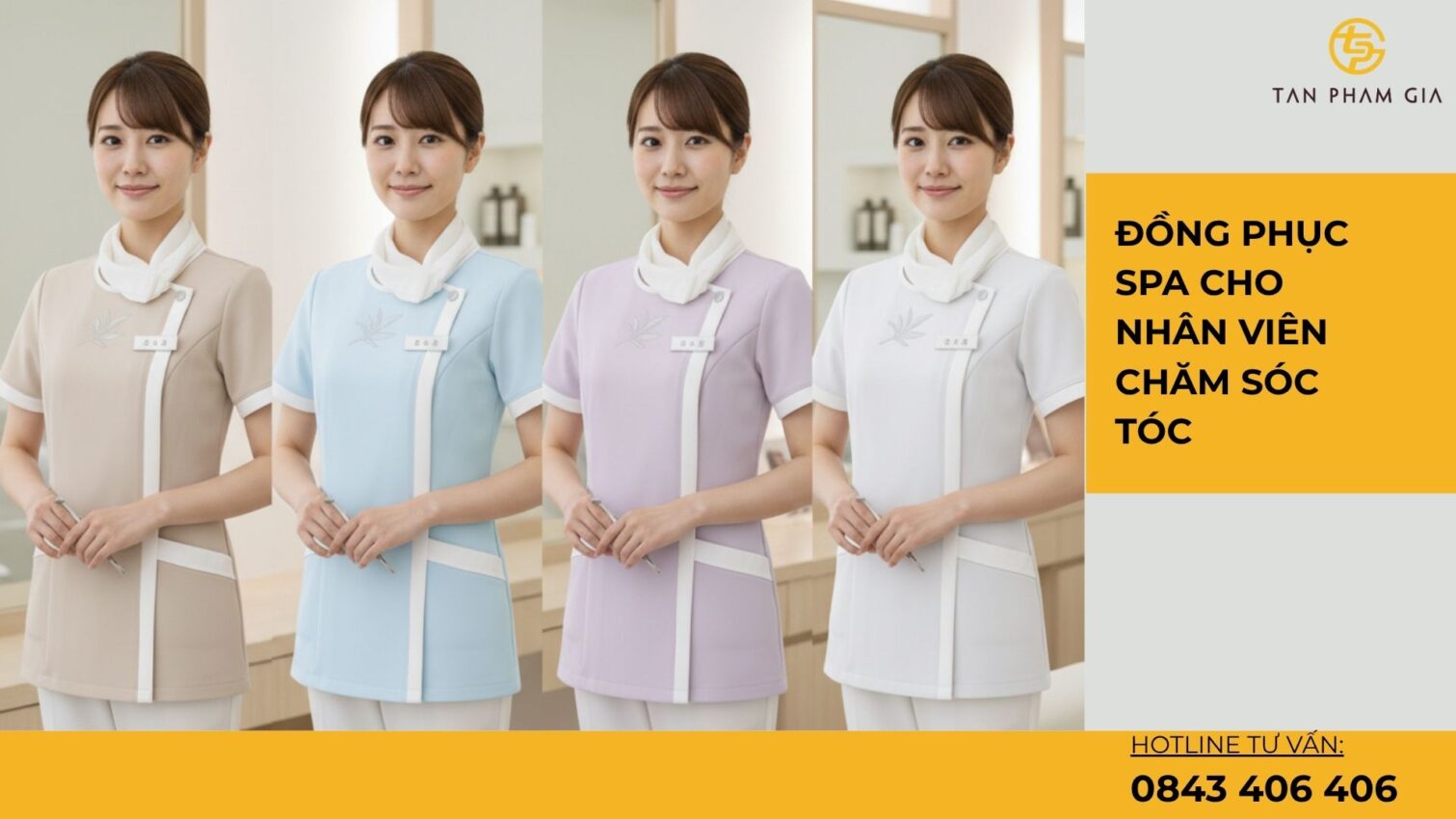 Đồng phục spa cho nhân viên chăm sóc tóc