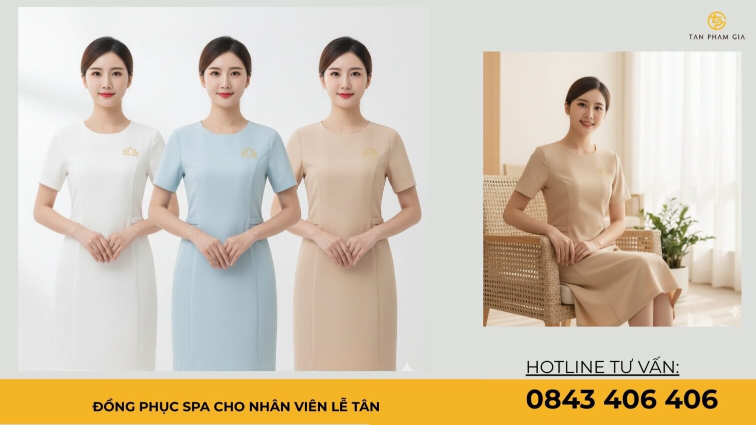 Đồng phục spa cho nhân viên lễ tân