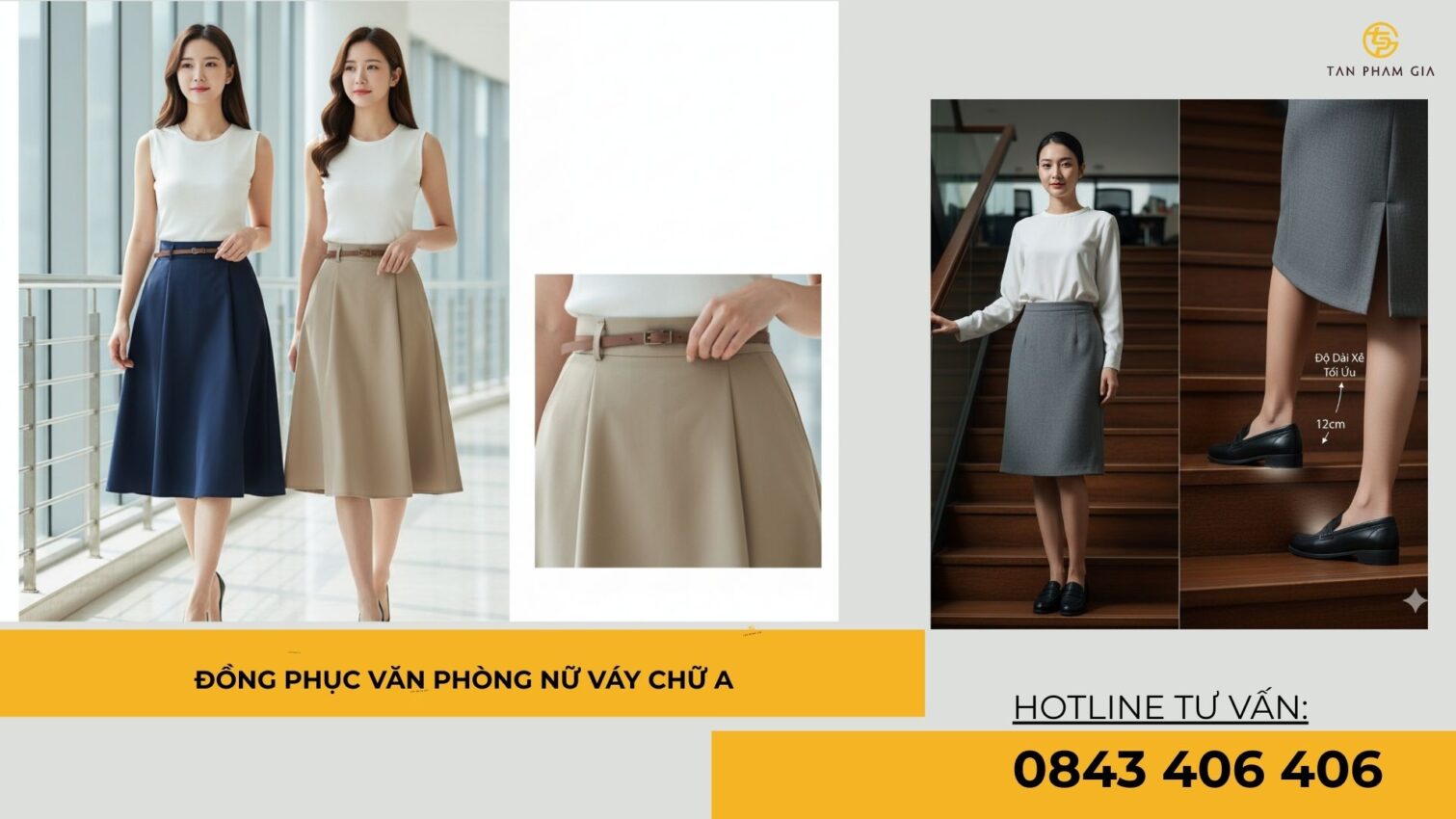 Đồng phục văn phòng nữ váy chữ A
