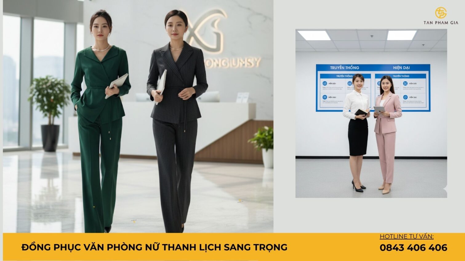 Đồng phục văn phòng nữ thanh lịch sang trọng