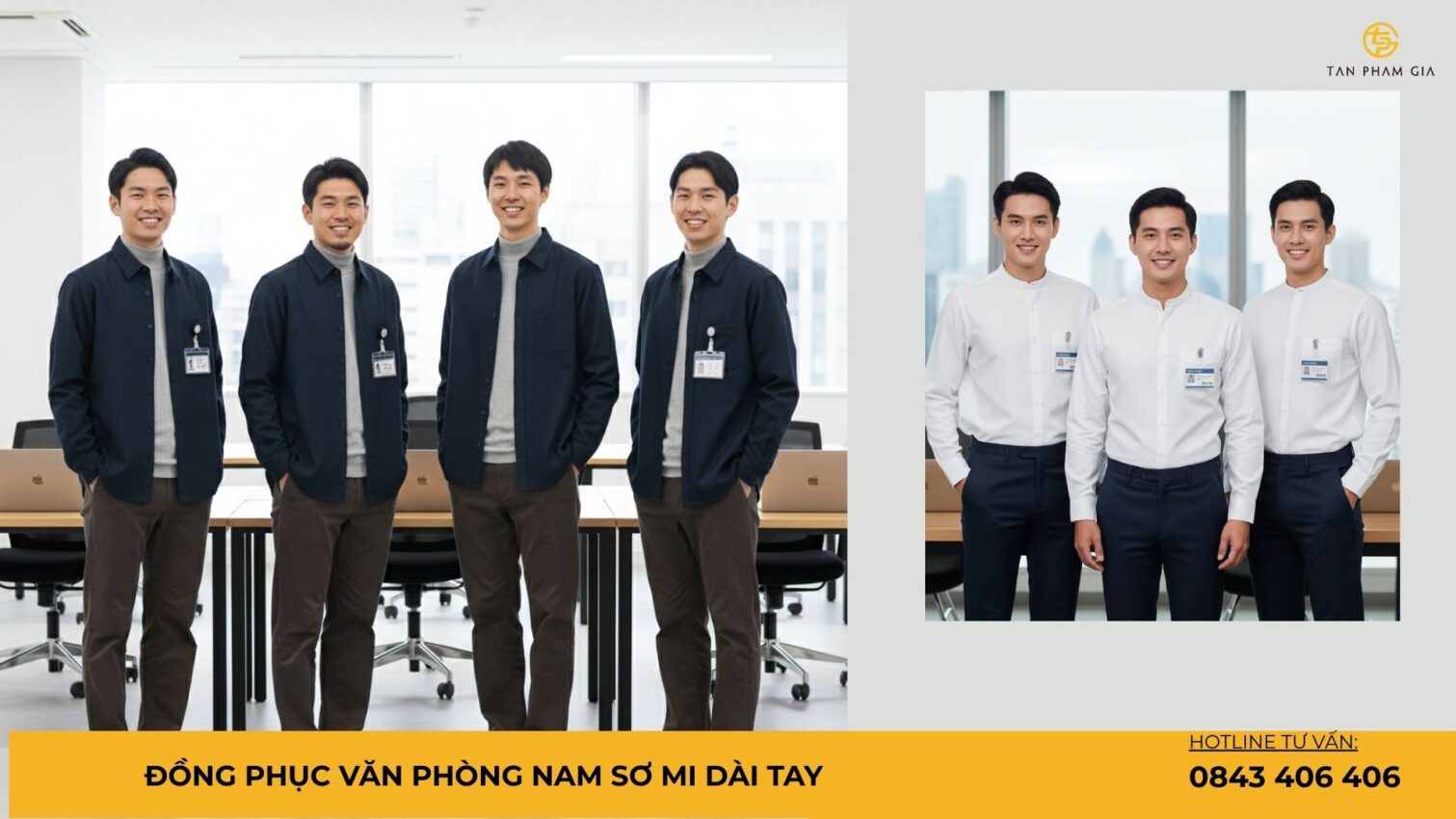 Đồng phục văn phòng nam sơ mi dài tay