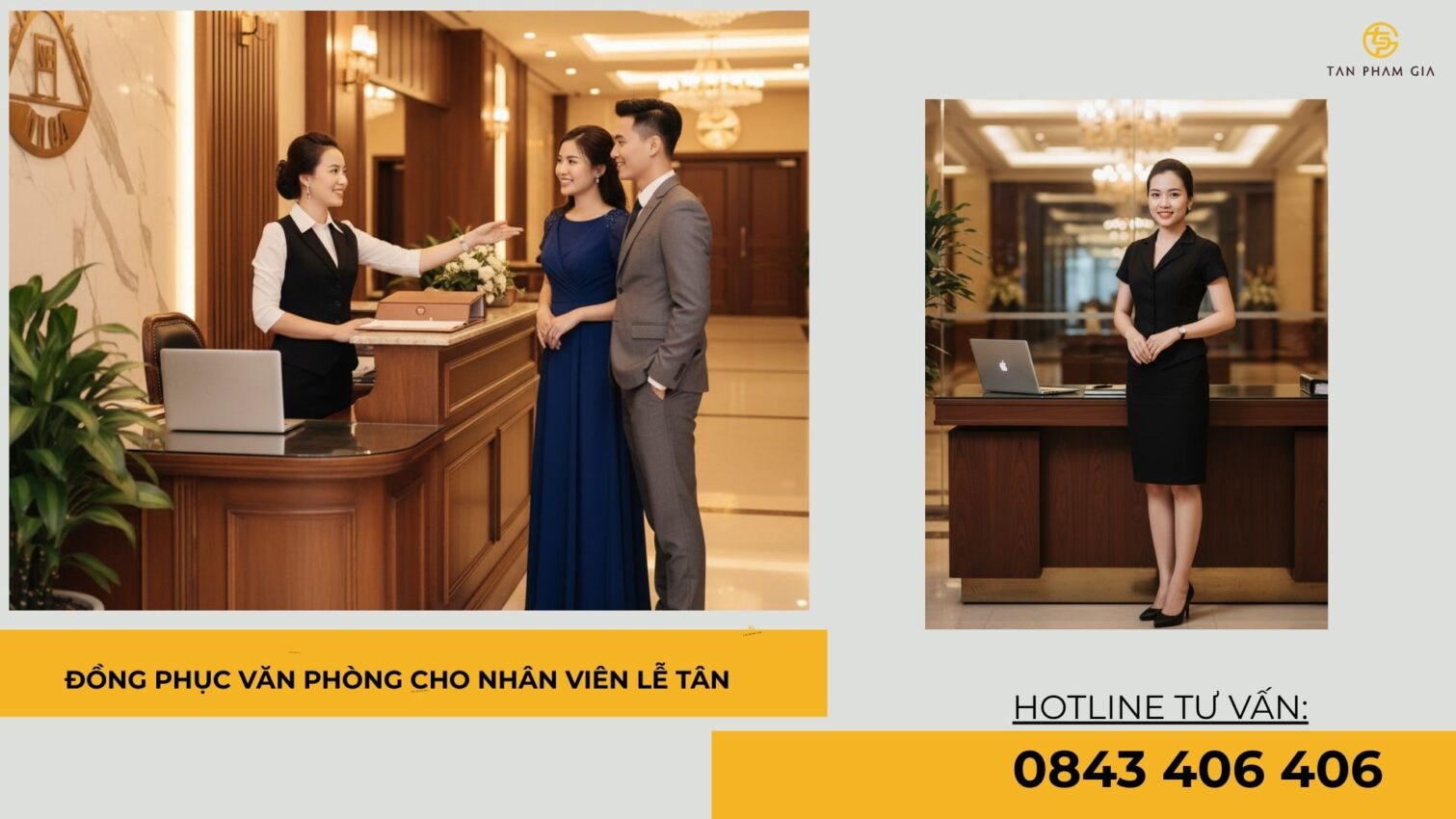 Đồng phục văn phòng cho nhân viên lễ tân