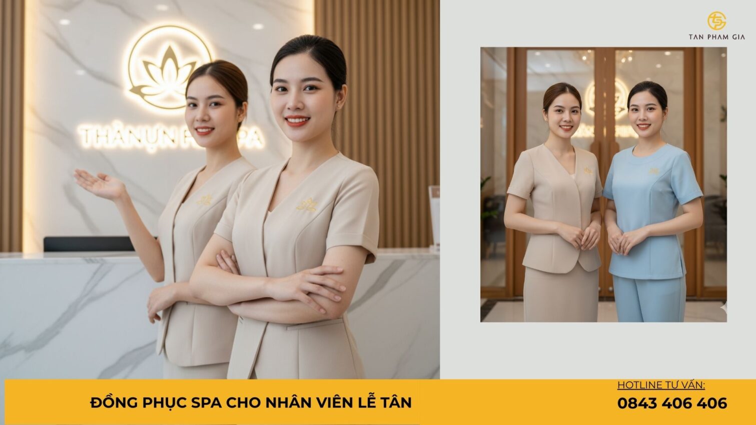 Đồng phục spa cho nhân viên lễ tân