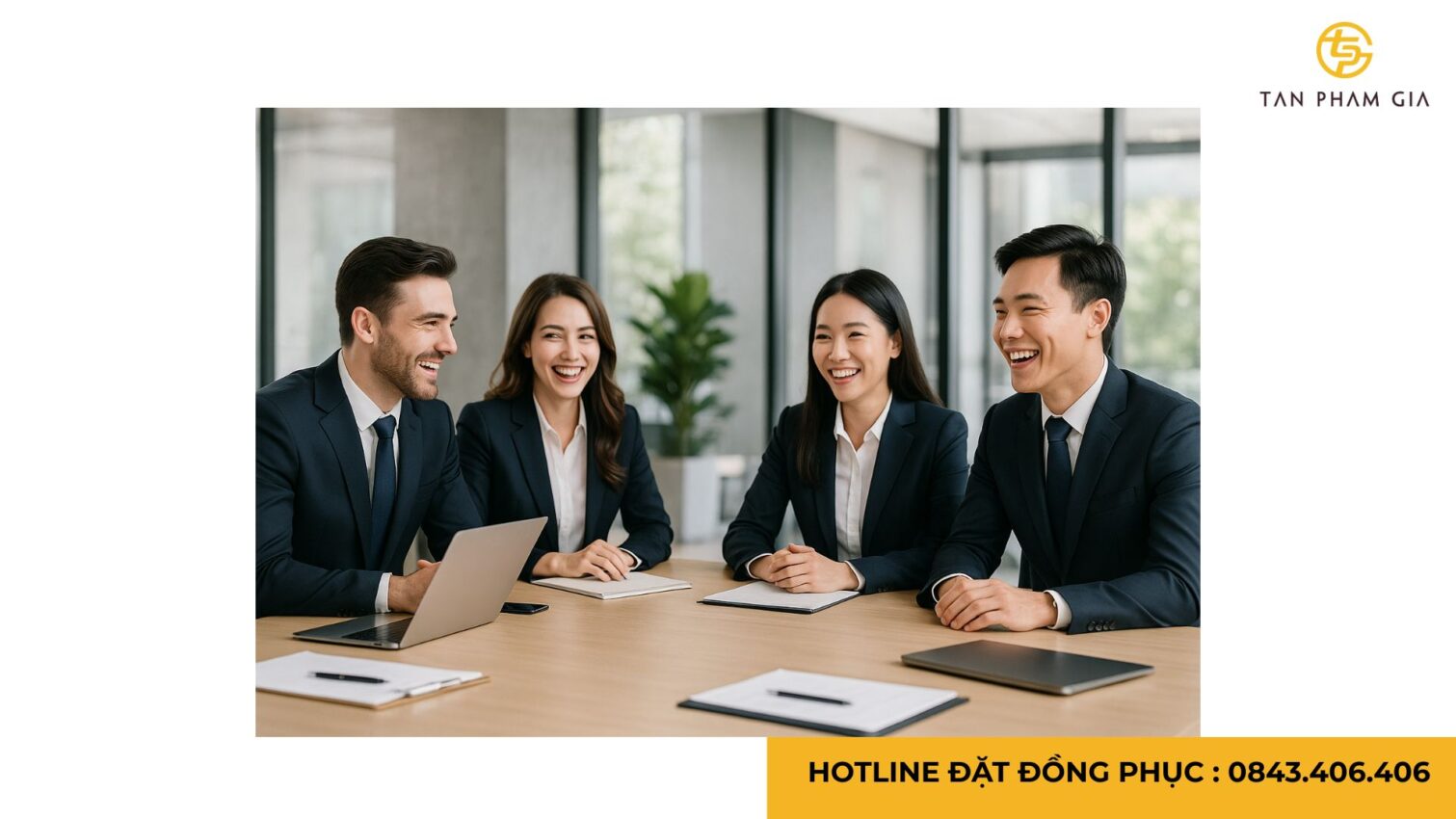 Đồng phục công sở phối vest sang trọng