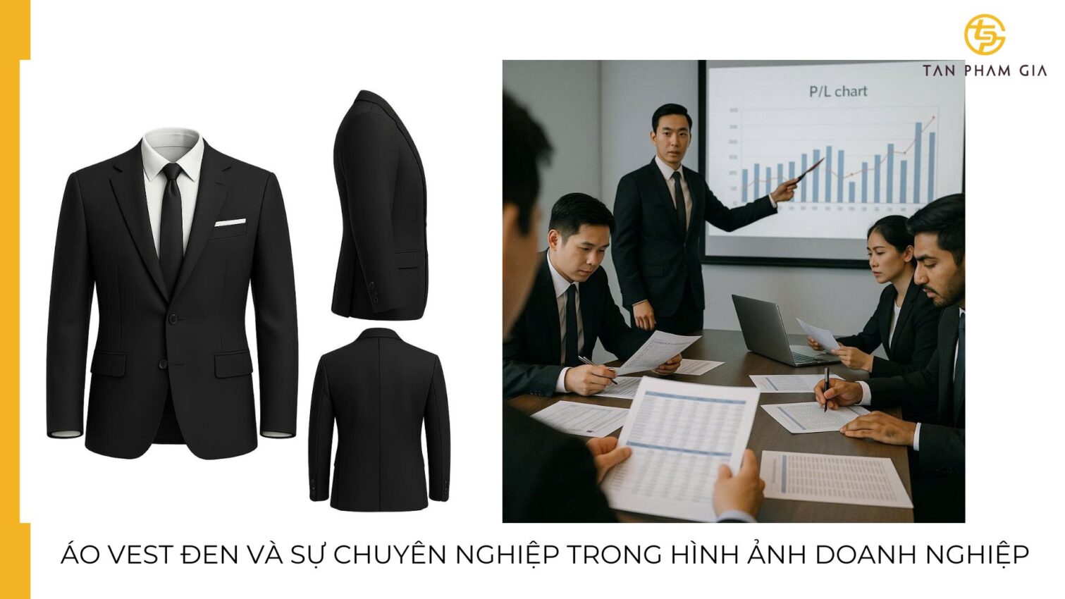 Đồng phục công sở nam áo vest đen
