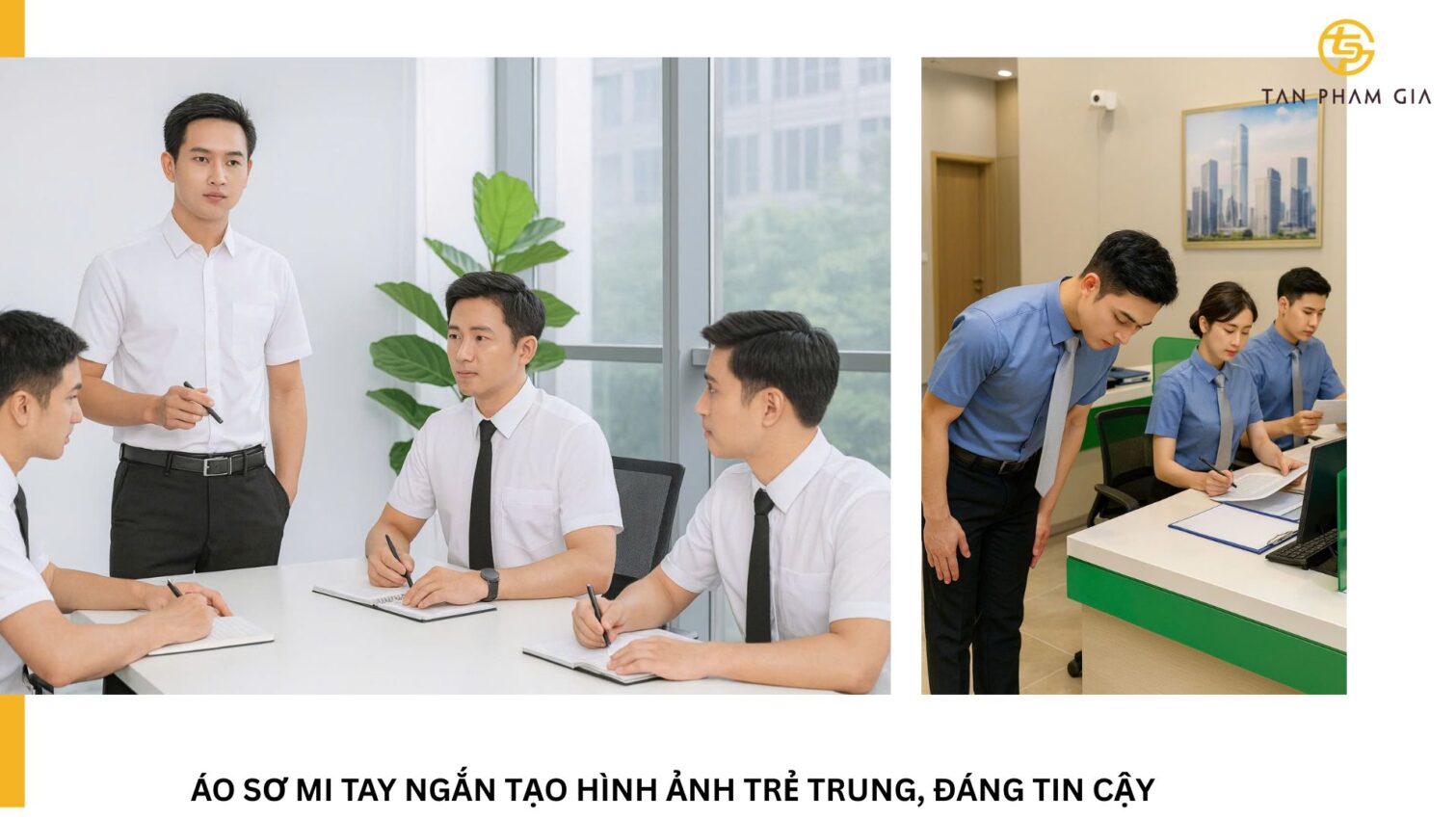 Đồng phục công sở nam áo sơ mi tay ngắn
