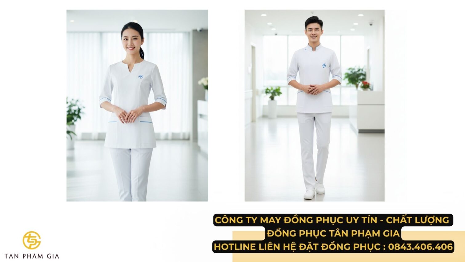 Đồng phục y tế vải thoáng mát thấm hút mồ hôi
