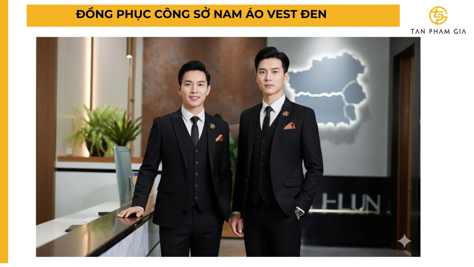 Đồng phục công sở nam áo vest đen