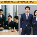 Đồng phục công sở nam áo vest xanh navy Đồng phục công sở nam áo vest xanh navy