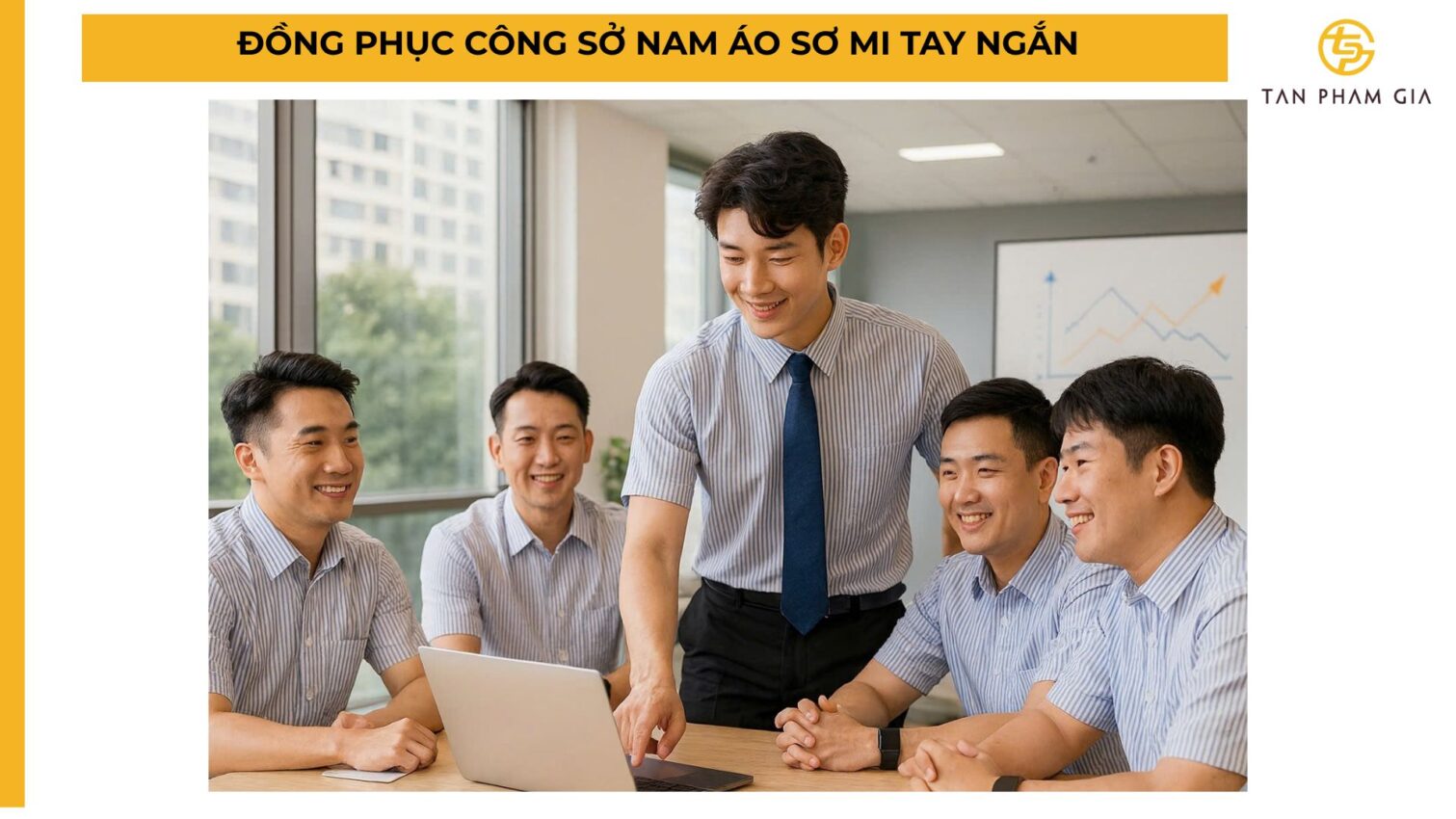 Đồng phục công sở nam áo sơ mi tay ngắn