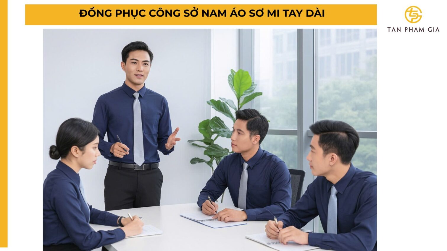 Đồng phục công sở nam áo sơ mi tay dài