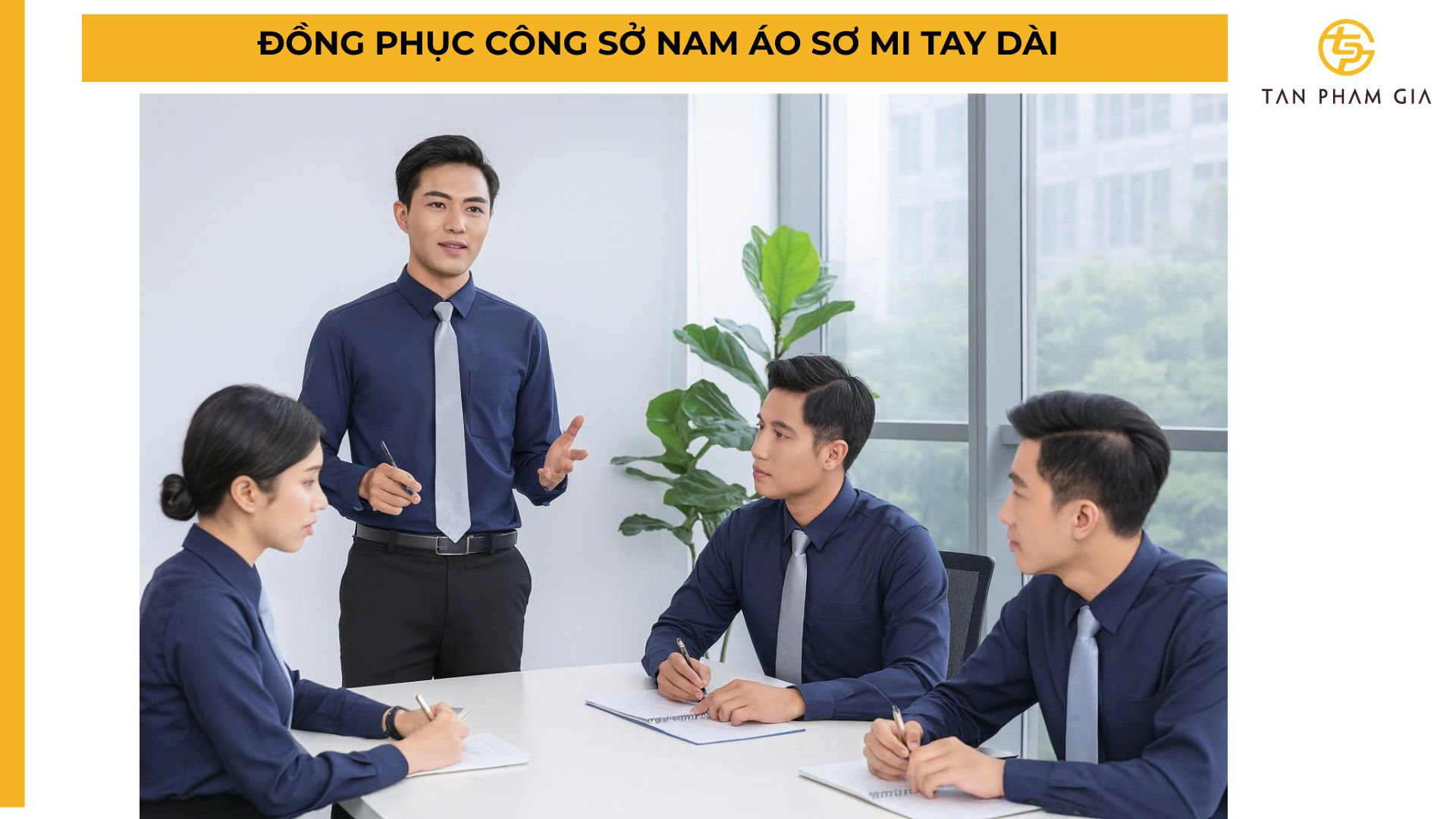 Đồng phục công sở nam áo sơ mi tay dài