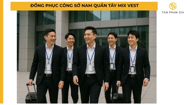 Đồng phục công sở nam quần tây mix vest