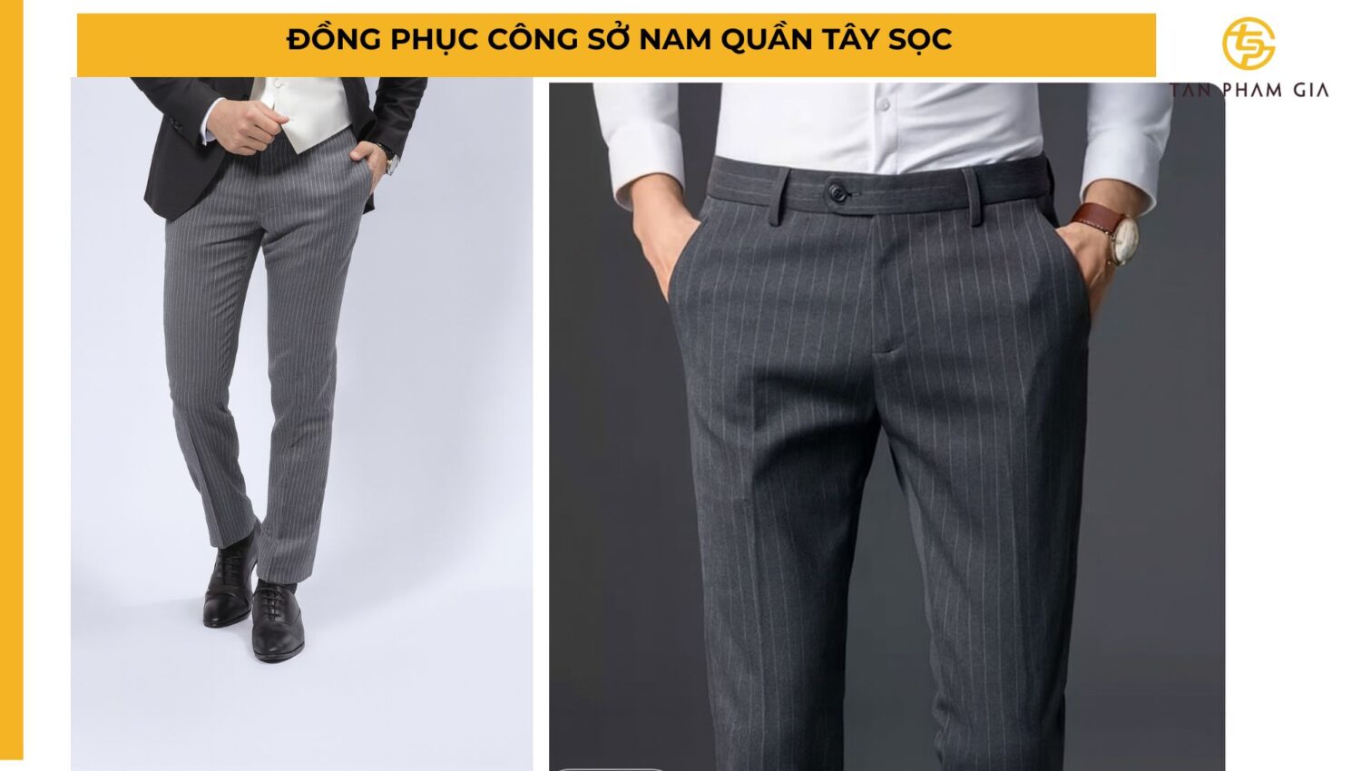 Đồng phục công sở nam quần tây sọc