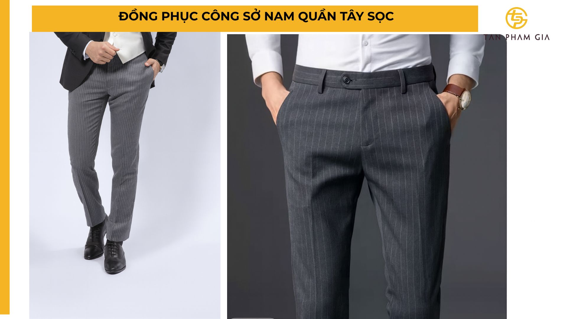 Đồng phục công sở nam quần tây sọc