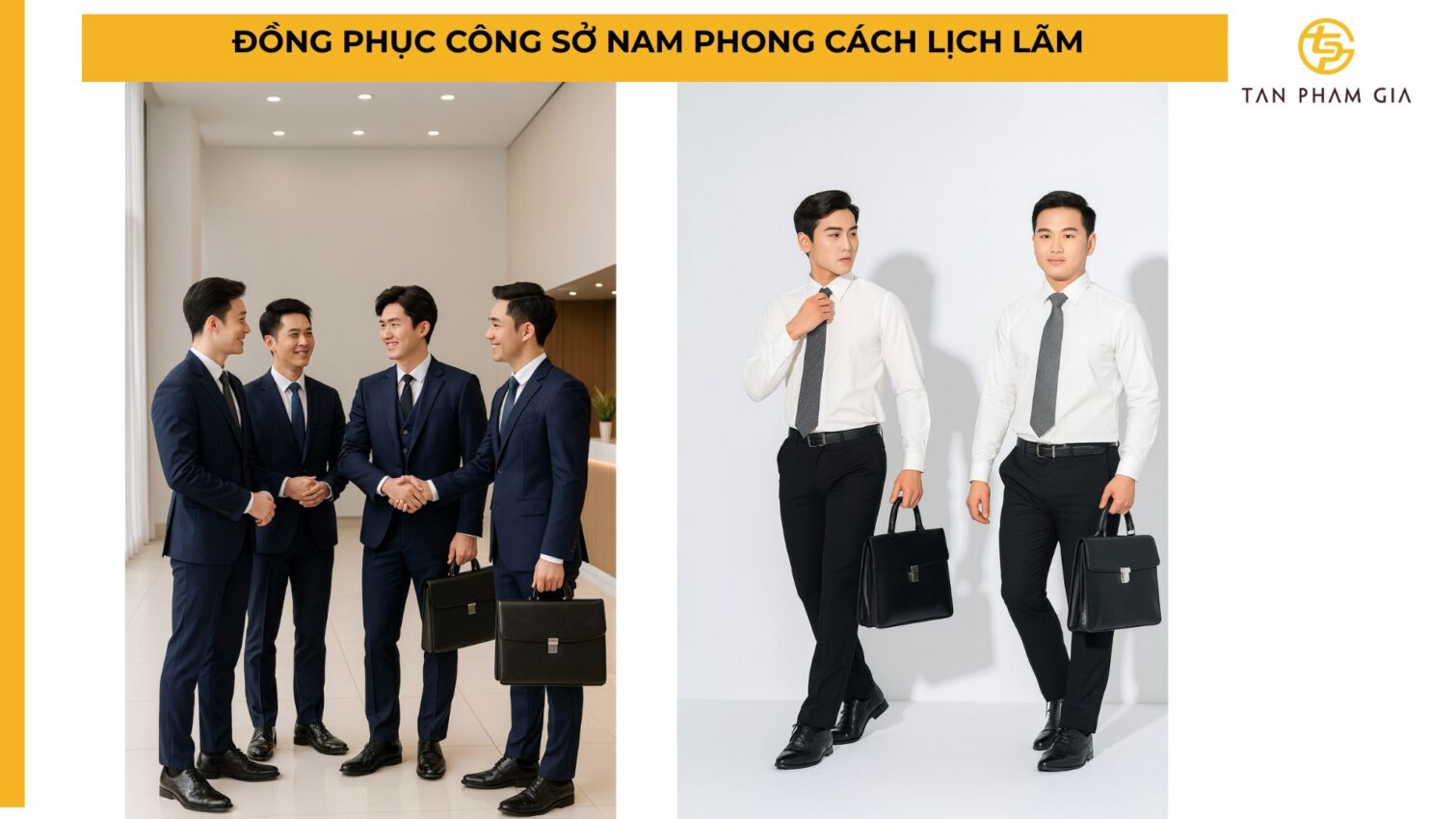 Đồng phục công sở nam phong cách lịch lãm