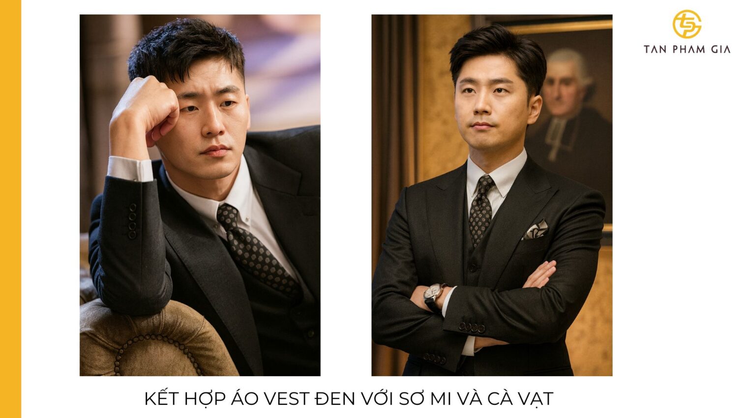 Đồng phục công sở nam áo vest đen