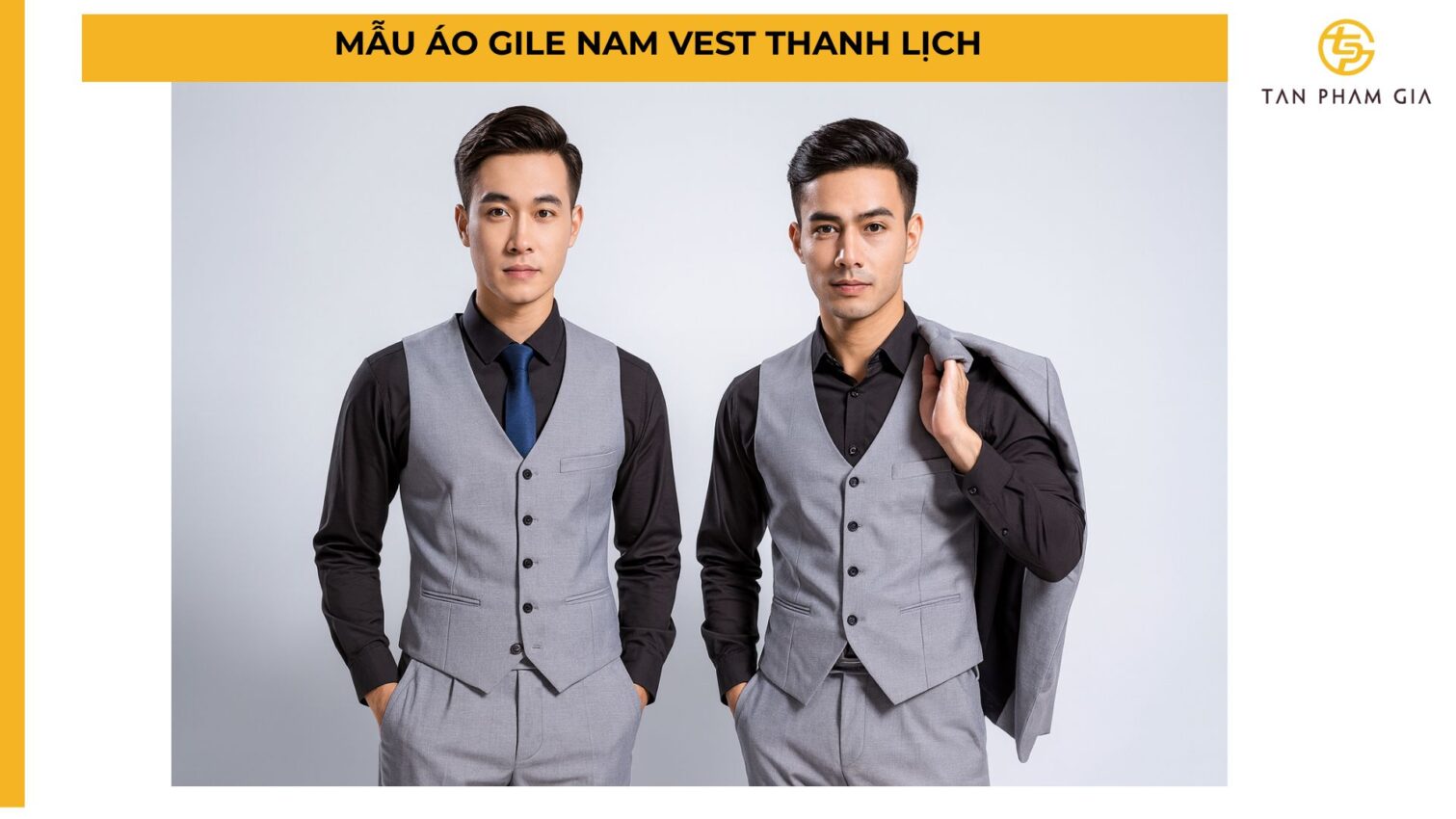 Đồng phục công sở nam áo vest ghi lê