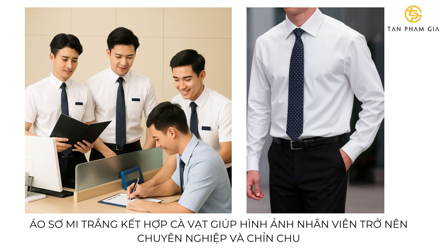 Đồng phục công sở nam áo sơ mi trắng