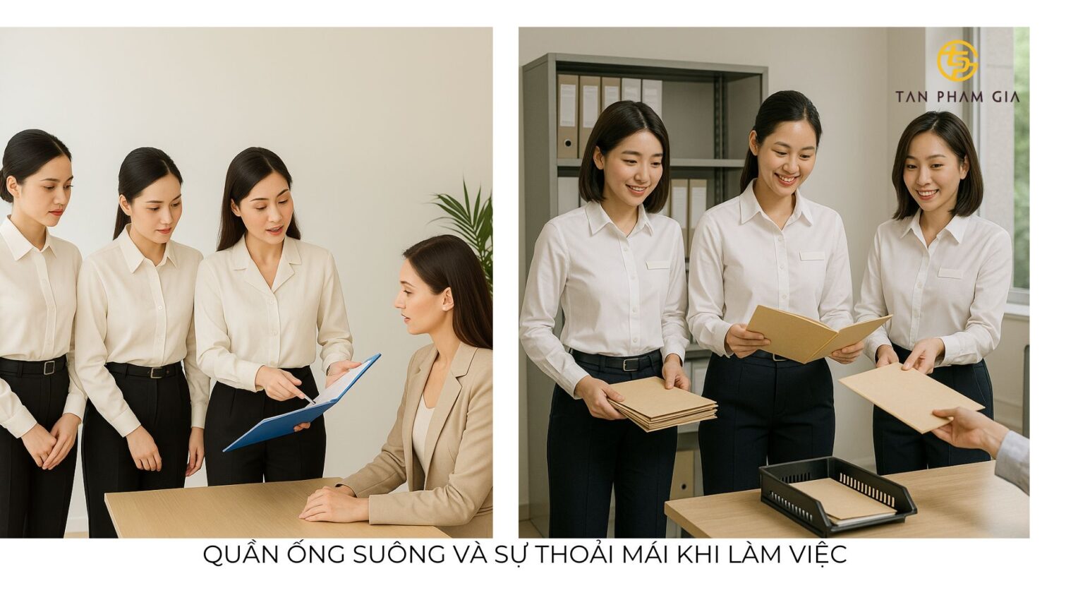 Đồng phục công sở nữ quần ống suông