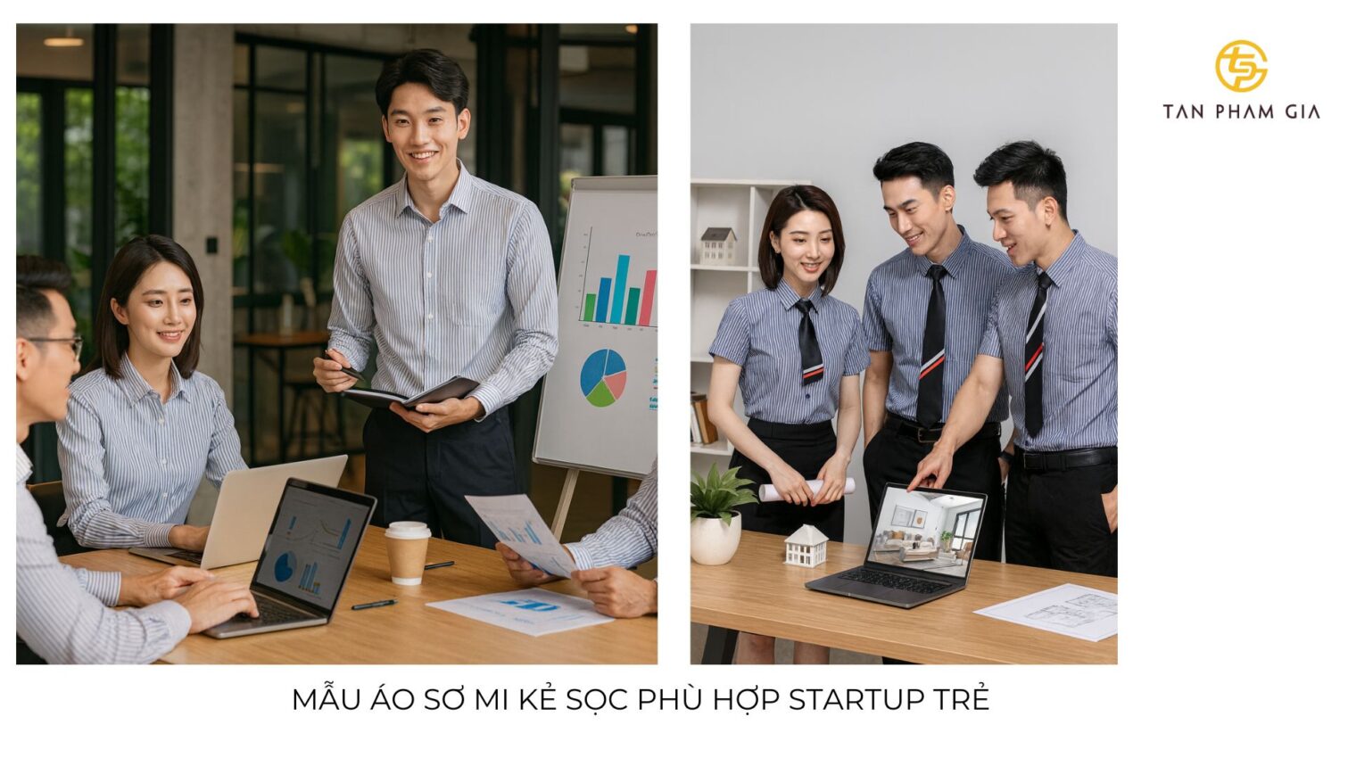 Đồng phục công sở nam áo sơ mi kẻ sọc