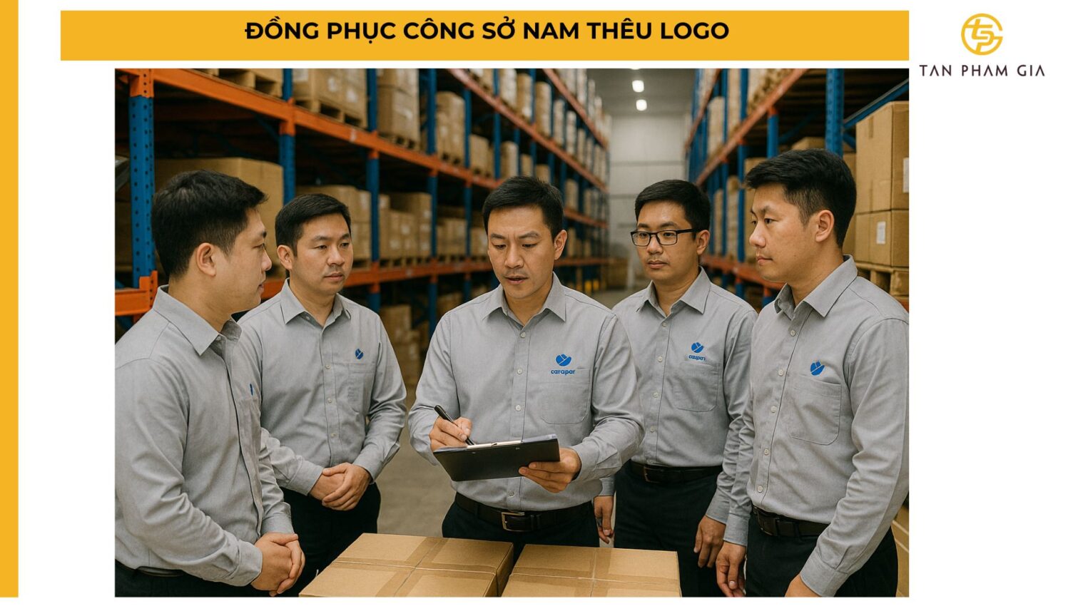 Đồng phục công sở nam thêu logo