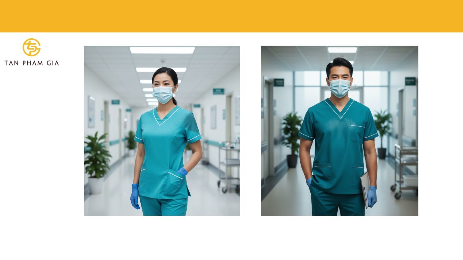 Đồng phục y tế vải thoáng mát thấm hút mồ hôi