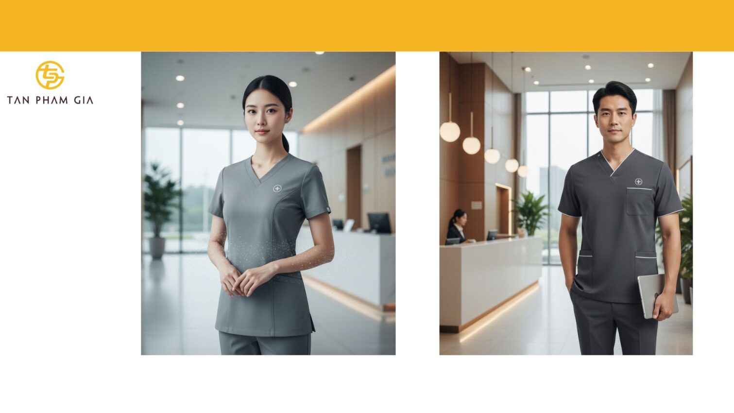 Đồng phục y tế vải thoáng mát thấm hút mồ hôi