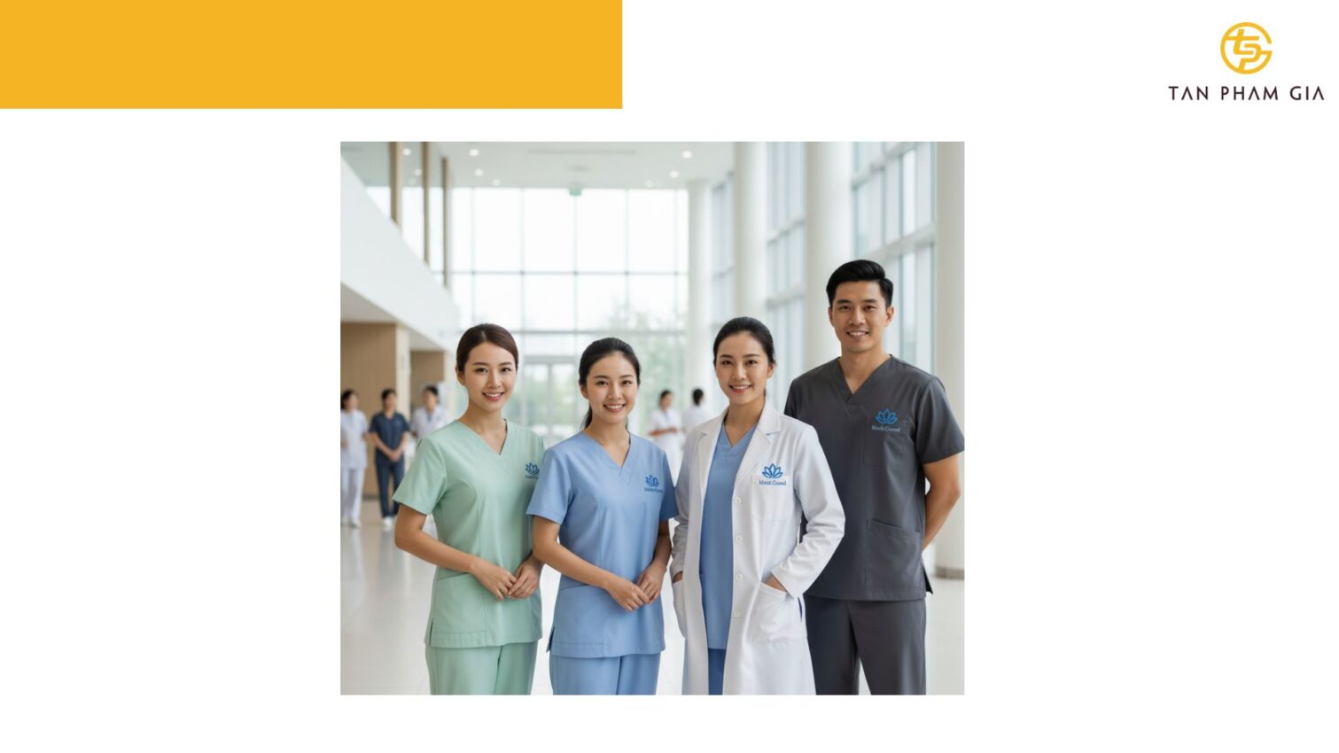 Đồng phục y tế thêu logo chuyên nghiệp