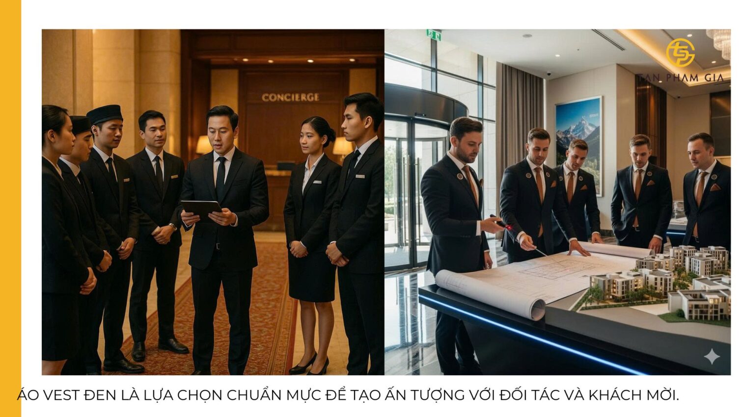 Đồng phục công sở nam áo vest đen
