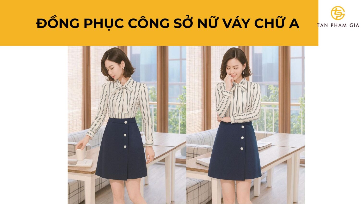 Đồng phục công sở nữ váy chữ A
