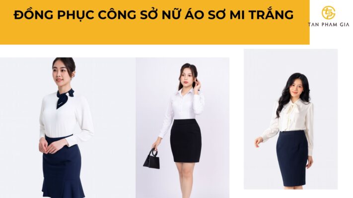 Đồng phục công sở nữ áo sơ mi trắng