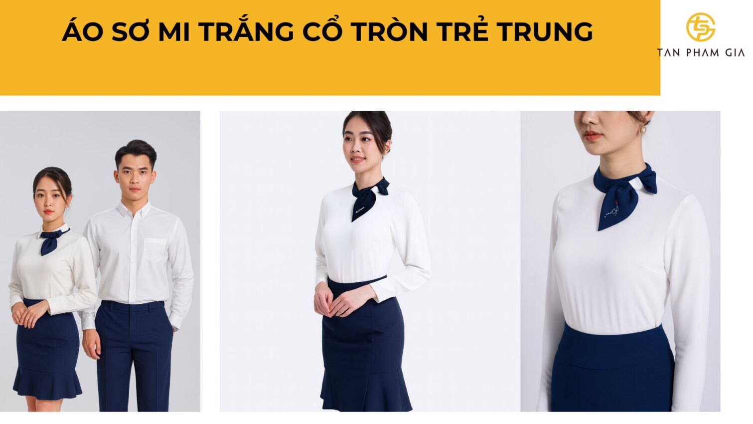Đồng phục công sở nữ áo sơ mi trắng