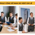 Đồng phục công sở nam áo vest ghi lê Đồng phục công sở nam áo vest ghi lê