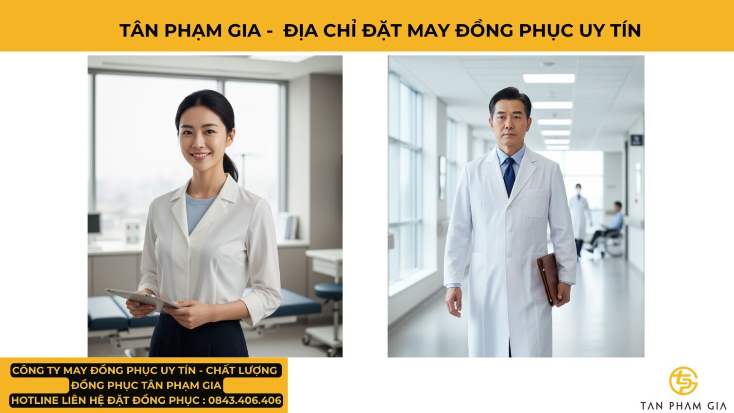 Đồng phục y tế áo blouse cổ bẻ