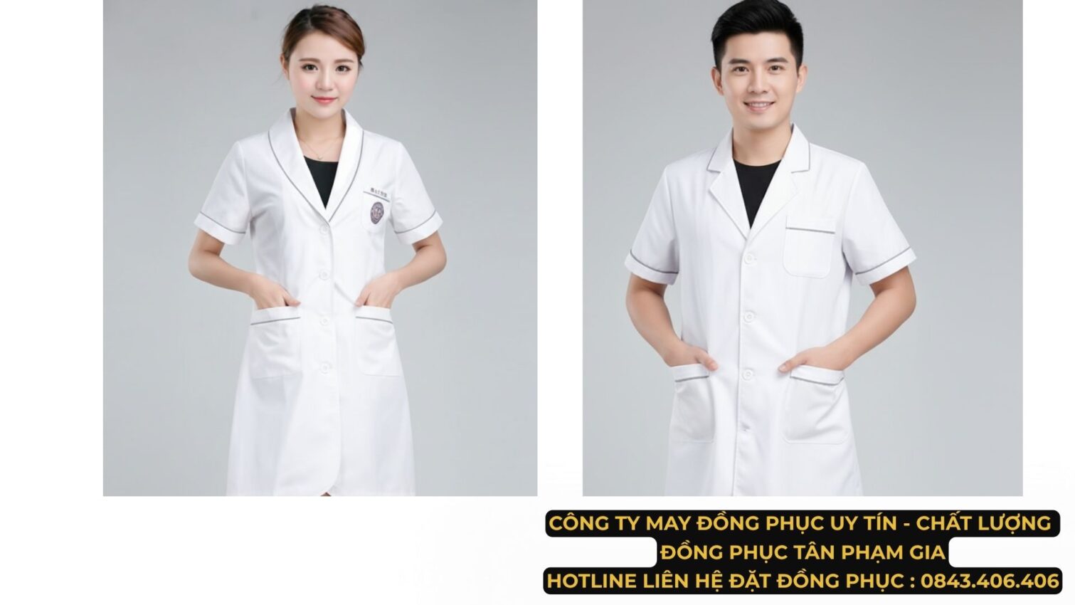 Đồng phục y tế áo blouse cổ bẻ