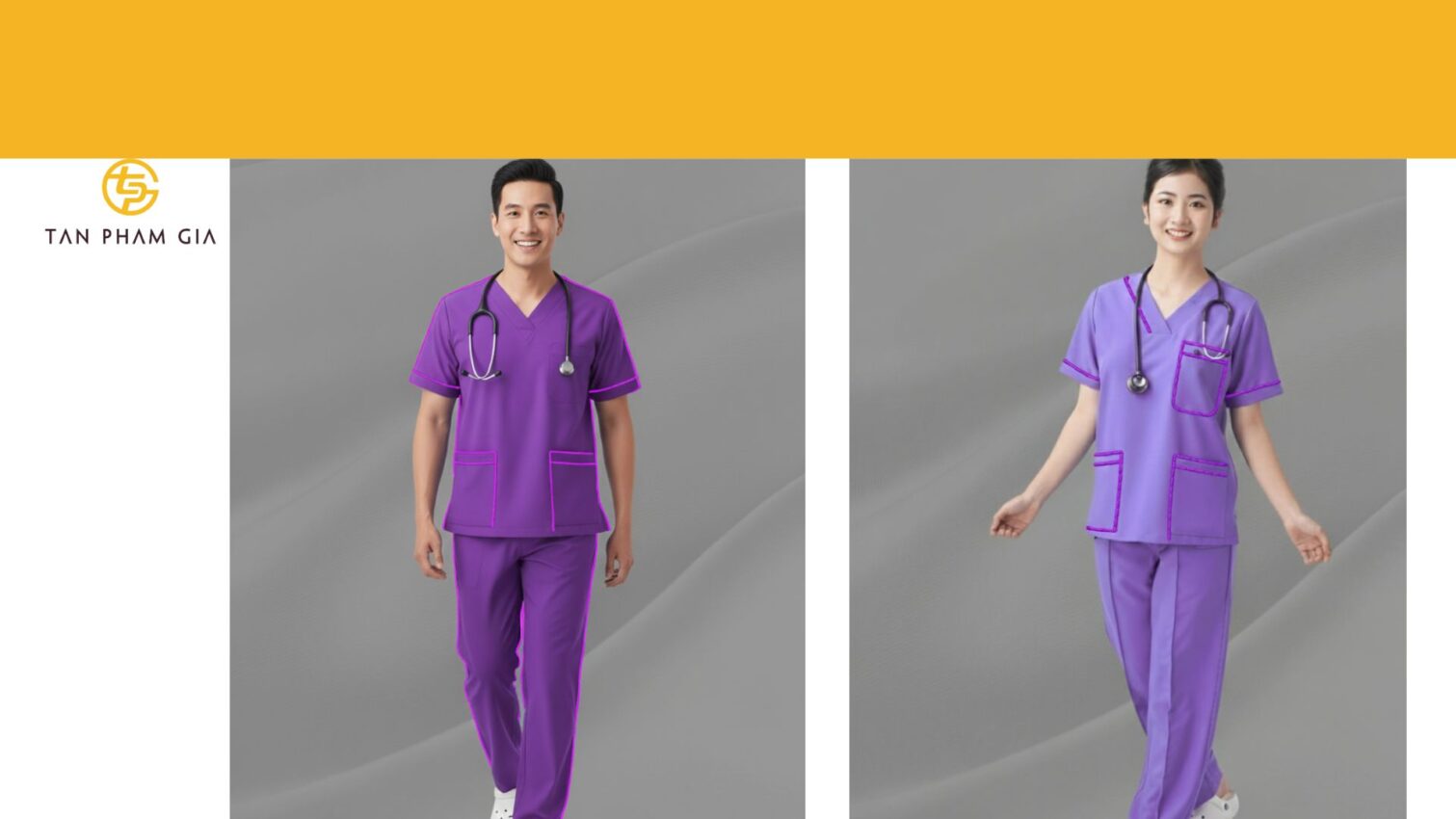 Đồng phục y tế áo blouse có túi ngực