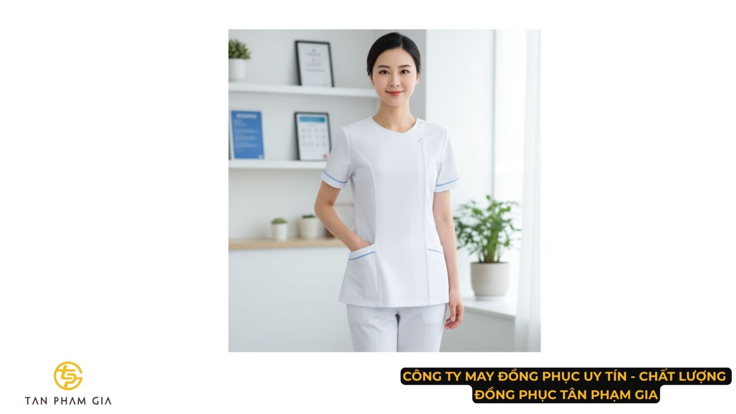 Đồng phục y tế áo blouse cách điệu
