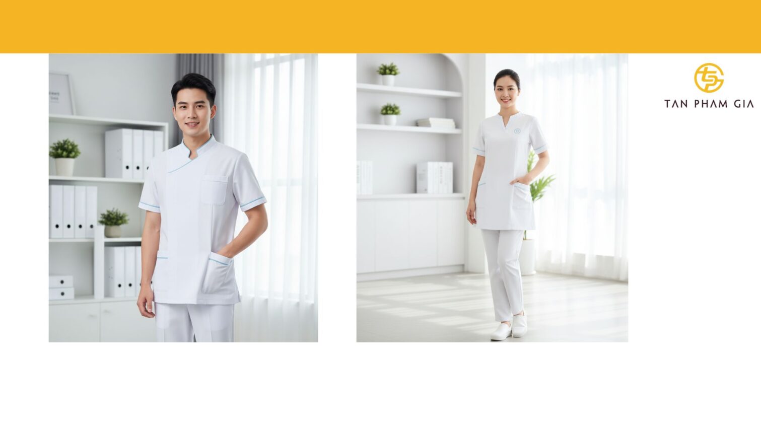 Đồng phục y tế áo blouse cách điệu