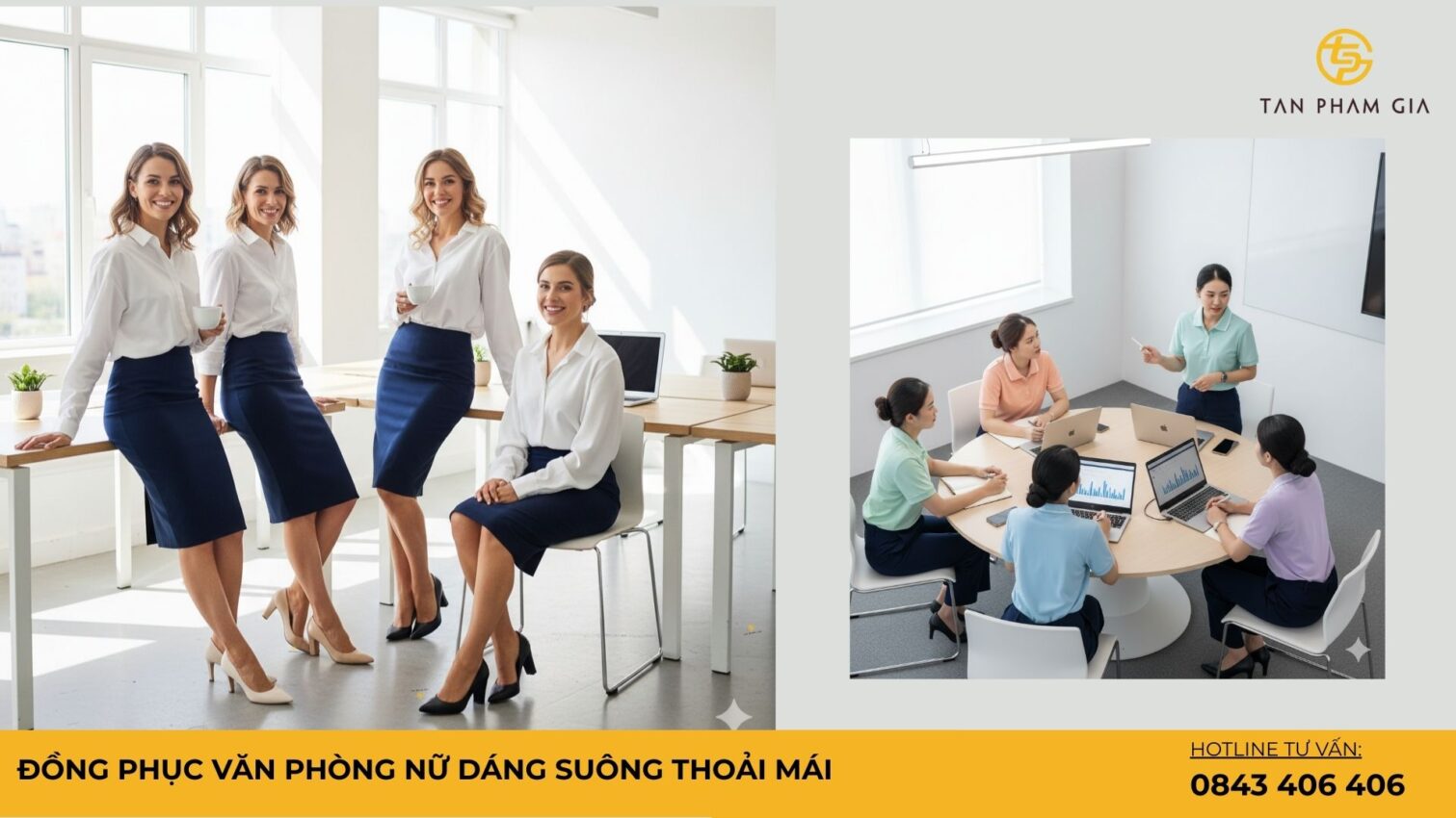 đồng phục văn phòng nữ dáng suông thoải mái