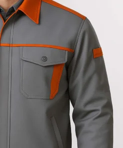 Áo Bảo Hộ Lao Động Tay Dài Màu Xám Cam