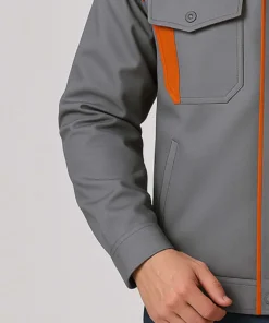 Áo Bảo Hộ Lao Động Tay Dài Màu Xám Cam