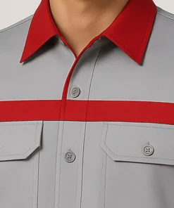 Áo Bảo Hộ Lao Động Tay Ngắn Màu Đỏ