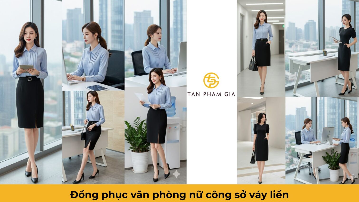 Đồng phục văn phòng nữ công sở váy liền