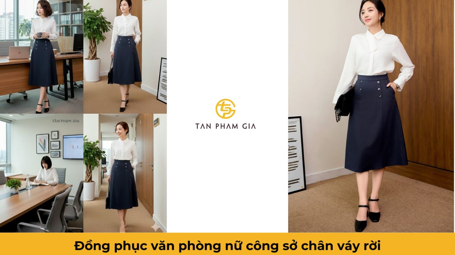 Đồng phục văn phòng nữ công sở chân váy rời